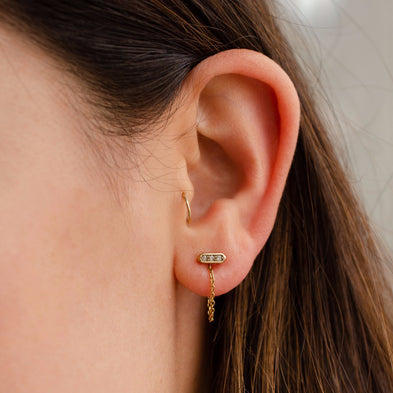 Two-Way Gold Dust 9ct Chain Drop Earrings