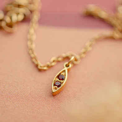 9ct Gold Marquise Confetti Birthstone Necklace