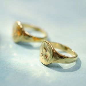 Buff Jewellery personalised family birthstone signet ring
