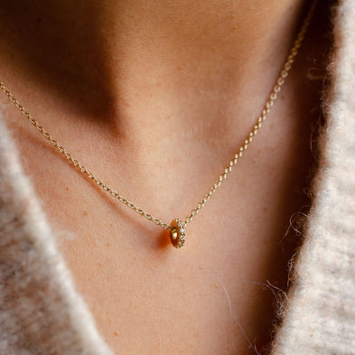 Personalised Gold Dust 9ct Diamond Charm Necklace