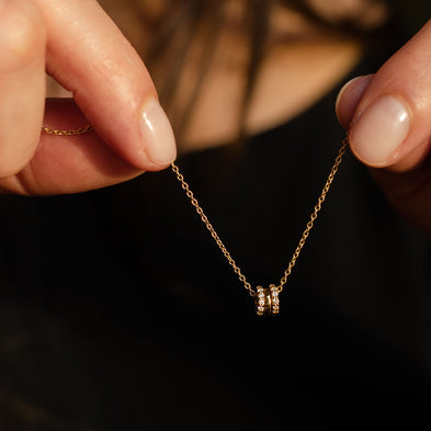 Personalised Gold Dust 9ct Diamond Charm Necklace