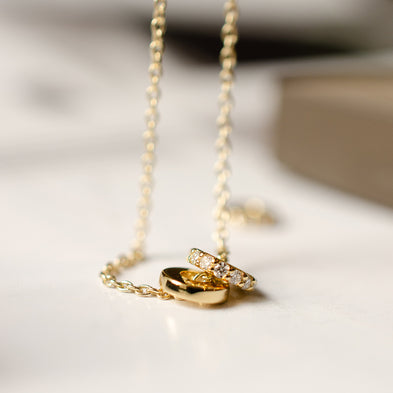Personalised Gold Dust 9ct Diamond Charm Necklace