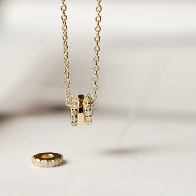 Personalised Gold Dust 9ct Diamond Charm Necklace