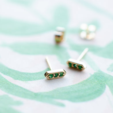 Gold Dust 9ct Birthstone Earrings