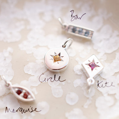 Confetti Cluster Birthstone Charm Necklace