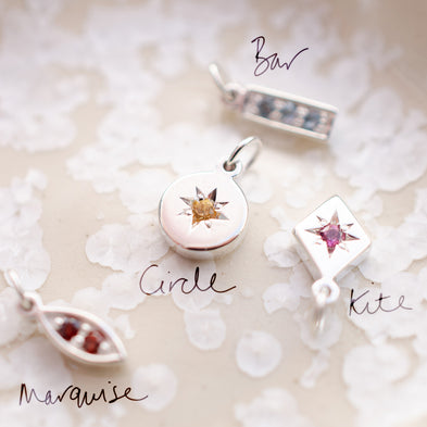 Scattered Confetti Birthstone Charm Necklace