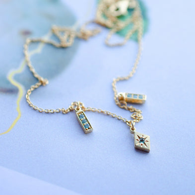 Scattered Confetti Birthstone Charm Necklace