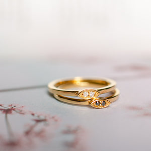 Buff Jewellery custom birthstone stacking ring gold silver diamond black diamond