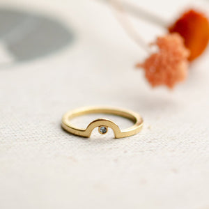 Buff Jewellery Gold Minimal Birthstone ring
