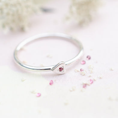 Birthstone Shot Through The Heart Ring