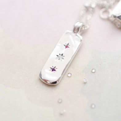 Birthstone Moon River Bar Necklace