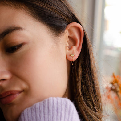 Two-Way Gold Dust 9ct Chain Drop Earrings