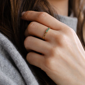 Buff Jewellery minimal solid gold ring birthstones