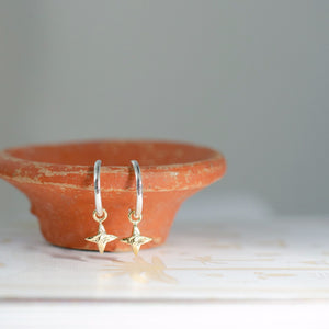 Buff Jewellery star charm hoop earrings