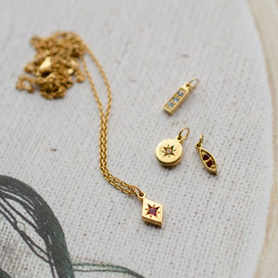 9ct Gold Kite Confetti Birthstone Necklace
