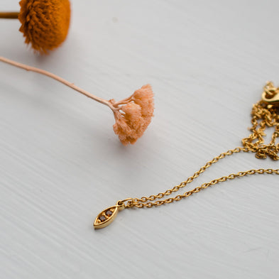 9ct Gold Marquise Confetti Birthstone Necklace