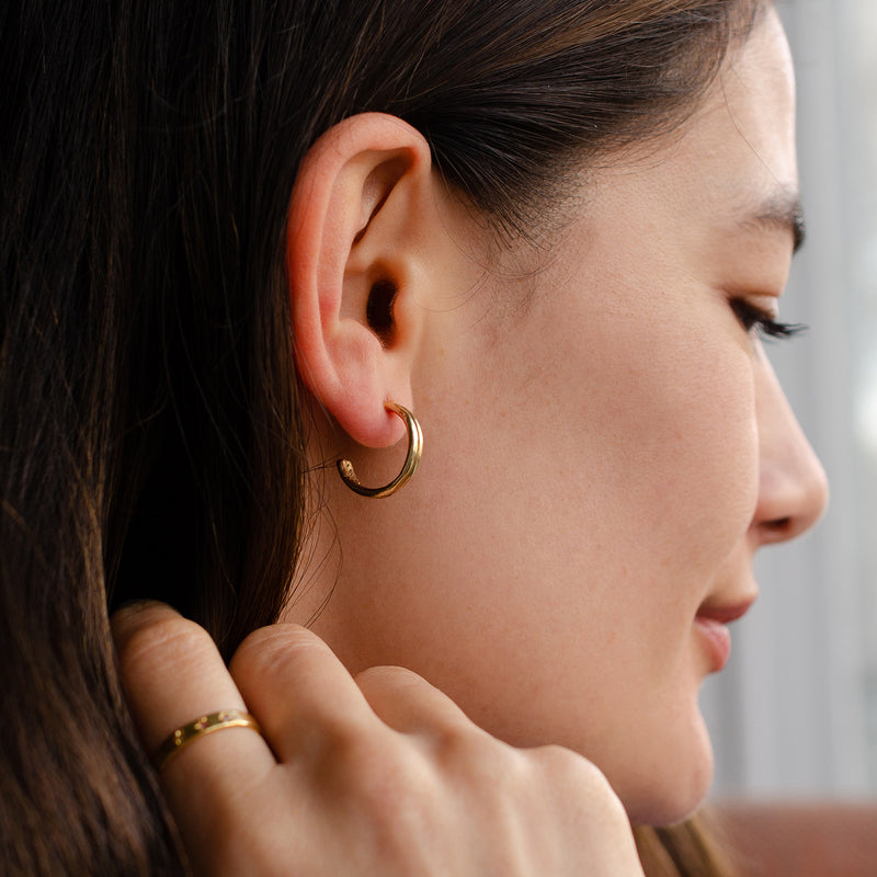 Double Row Circle Of Life Hoop Earrings – Buff Jewellery
