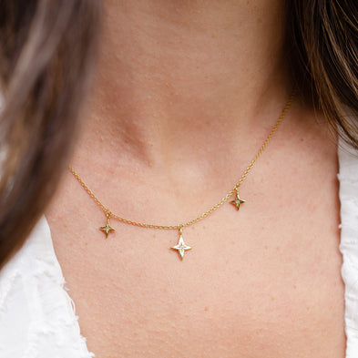 Scattered Wandering Star Birthstone Necklace