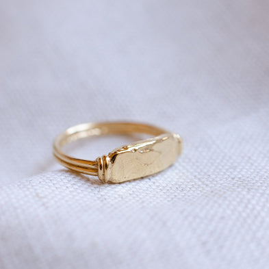 Personalised Moon River Signet Ring