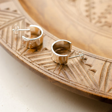 Silver Eternal Flame Hoops