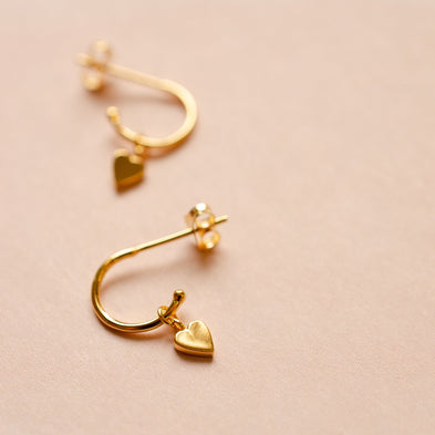 This Little Heart of Mine Two-Way Hoop Charm Earrings