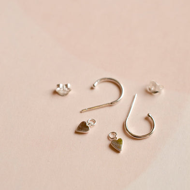 This Little Heart of Mine Two-Way Hoop Charm Earrings
